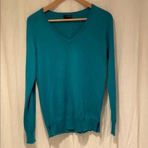 The Limited Teal V-neck Sweater